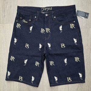 PRPS Crane All-Over Embroidered Demin Shorts E111P56ESH Mens Sz 31 NWT MSRP $198
